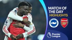 Saka scores only goal as leaders Arsenal edge past Brighton